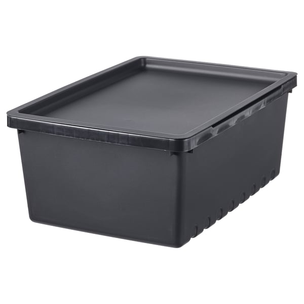 IKEA UPPSNOFSAD Storage box with lid black 13 ¾x9 ¾x5 ½ "/2 gallon