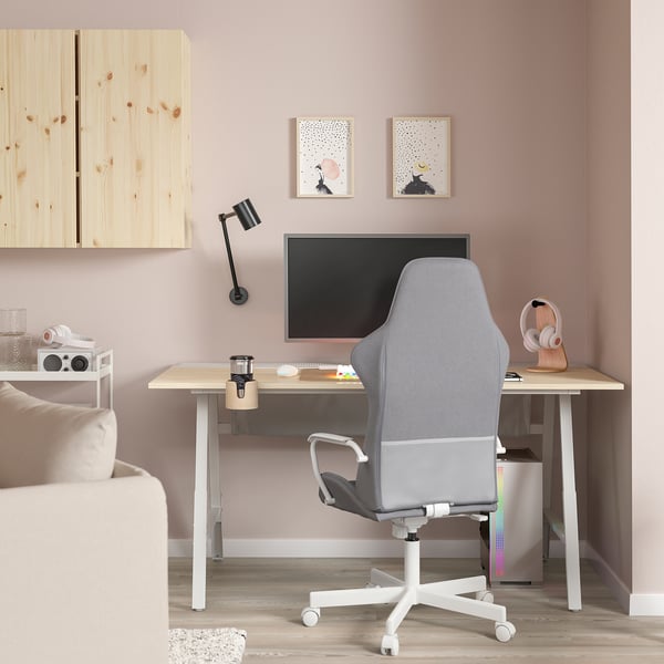 IKEA UTESPELARE Gaming Desk And Chair Ash Effect/gray