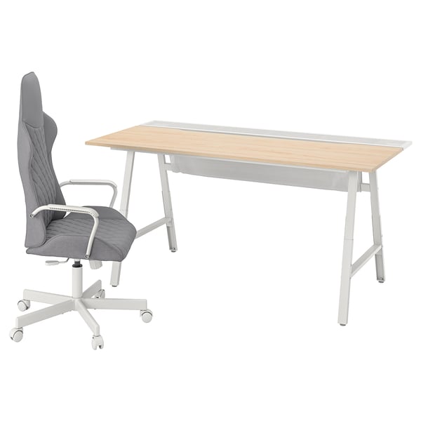 IKEA UTESPELARE Gaming desk and chair ash effect/gray