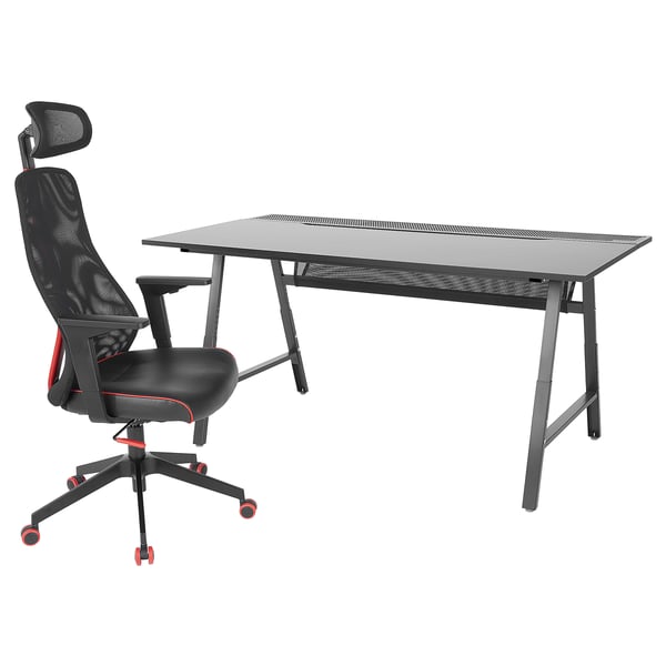 IKEA UTESPELARE / MATCHSPEL Gaming desk and chair black