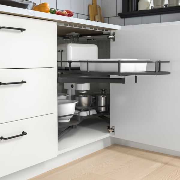 IKEA UTRUSTA Corner Base Cab Pull-out Fitting Gray 50 "