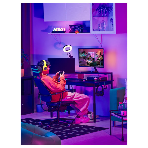 IKEA UTVISNING Gaming Desk With Shelf Black 47 1/4x23 5/8 "