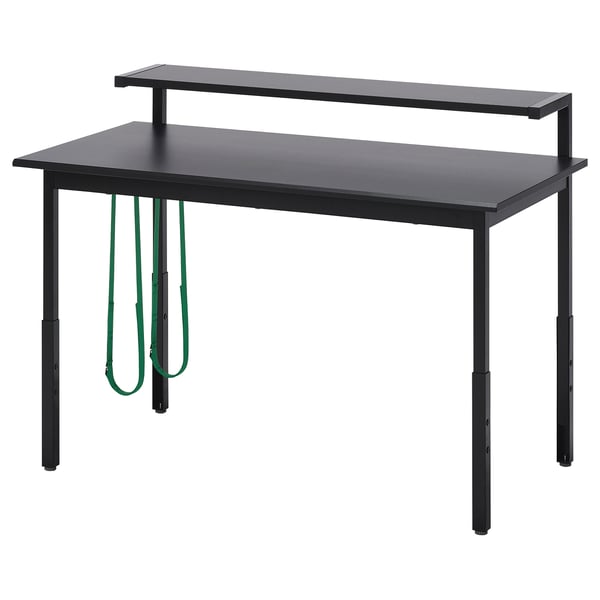 IKEA UTVISNING Gaming desk with shelf black 47 1/4x23 5/8 "