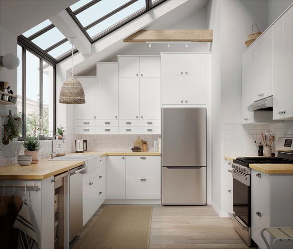 IKEA VÄLGRUNDAD Bottom-freezer Refrigerator Stainless Steel 19 Cu.ft