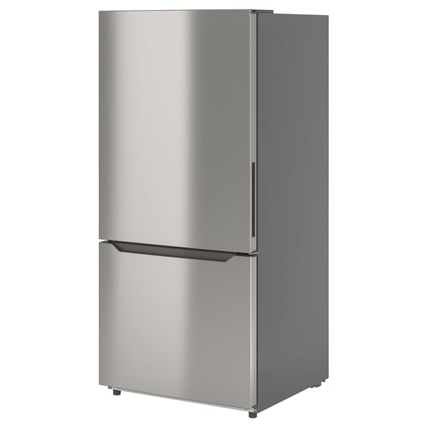 IKEA VÄLGRUNDAD Bottom-freezer refrigerator Stainless steel 19 cu.ft