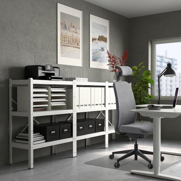 IKEA VALLFJÄLLET Office Chair With Headrest Gunnared Gray