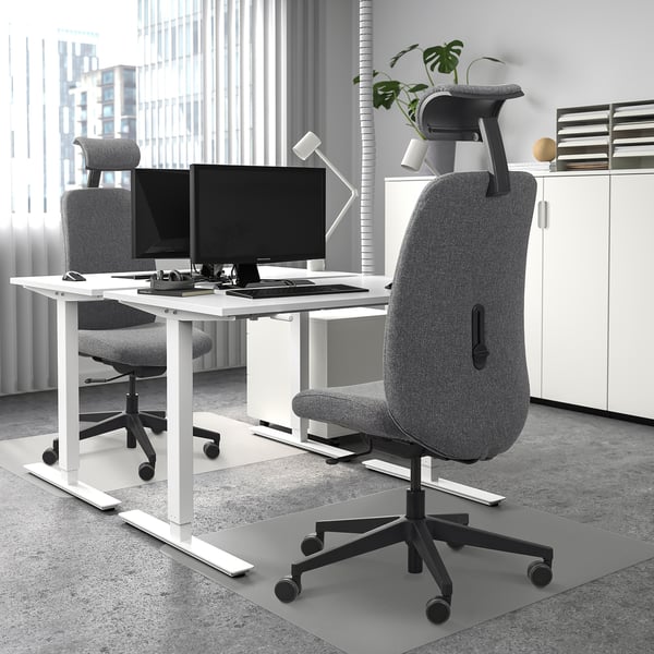 IKEA VALLFJÄLLET Office Chair With Headrest Gunnared Gray