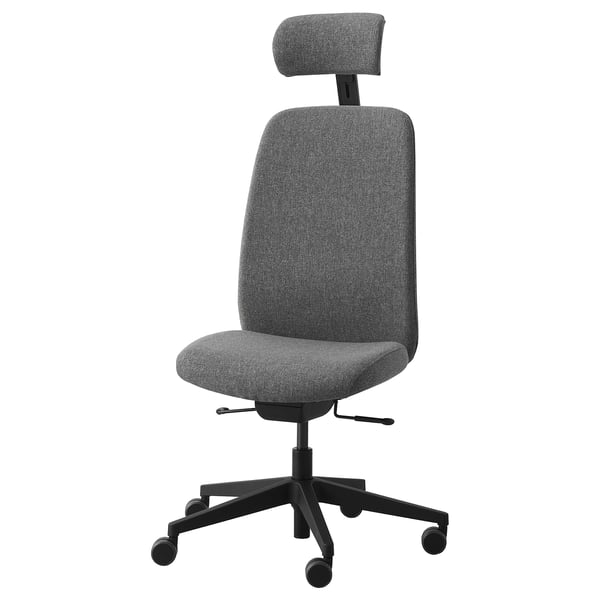 IKEA VALLFJÄLLET Office chair with headrest Gunnared gray