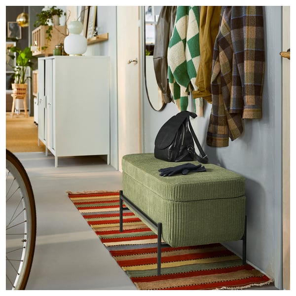 IKEA VALTORP Bench With Storage/Samsala Dark Yellow-green 40 1/2 "
