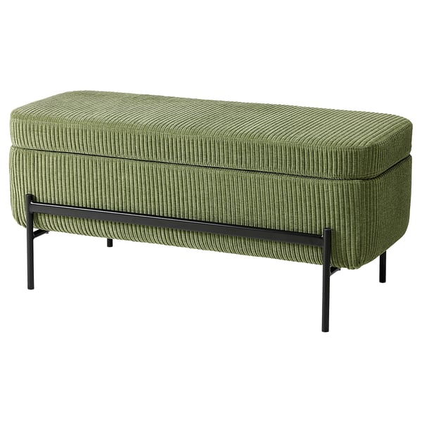 IKEA VALTORP Bench with storage/Samsala dark yellow-green 40 1/2 "