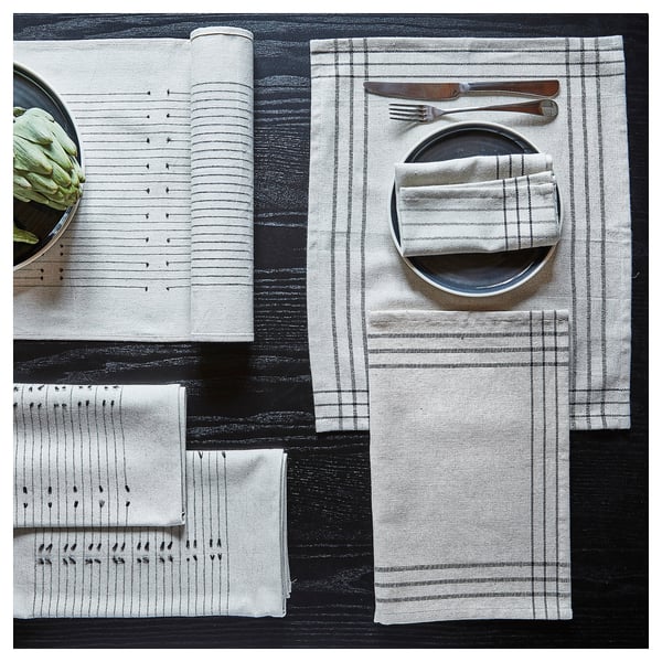 IKEA VÅRARV Place Mat Dark Gray/natural 13 ¾x17 ¾ "