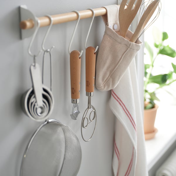 IKEA VARDAGEN Dough Whisk Stainless Steel/beech 10 1/4 "