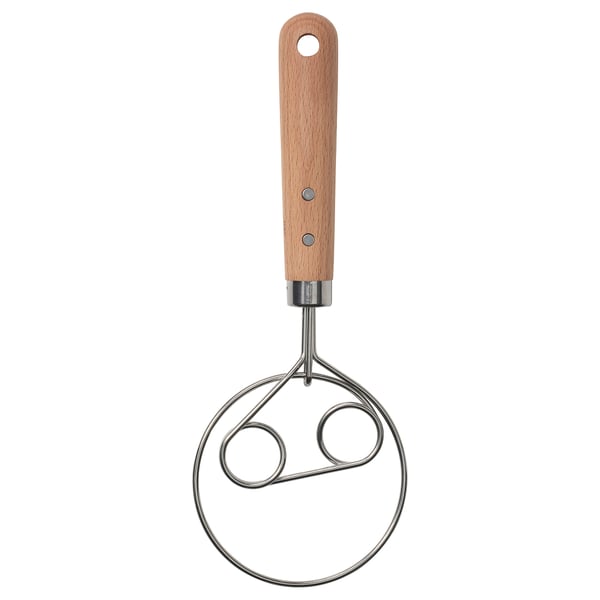 IKEA VARDAGEN Dough whisk stainless steel/beech 10 1/4 "