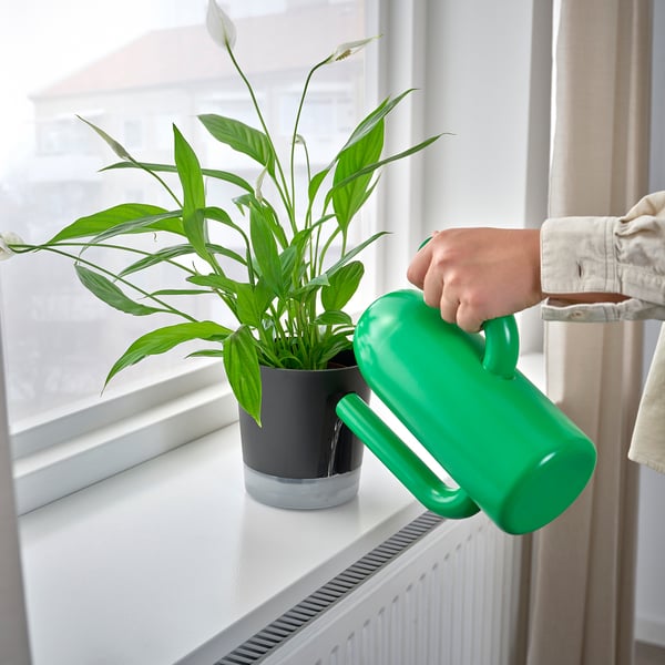 IKEA VÅRDTRÄD Self-watering Plant Pot Indoor/outdoor Transparent/anthracite 4 ¾ "