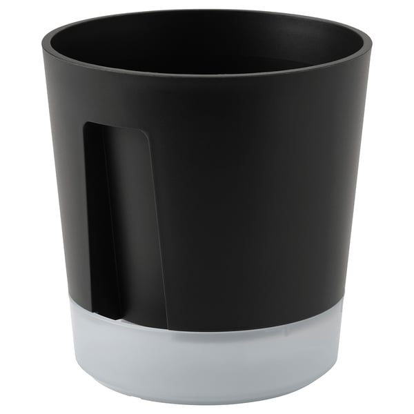 IKEA VÅRDTRÄD Self-watering plant pot indoor/outdoor transparent/anthracite 4 ¾ "