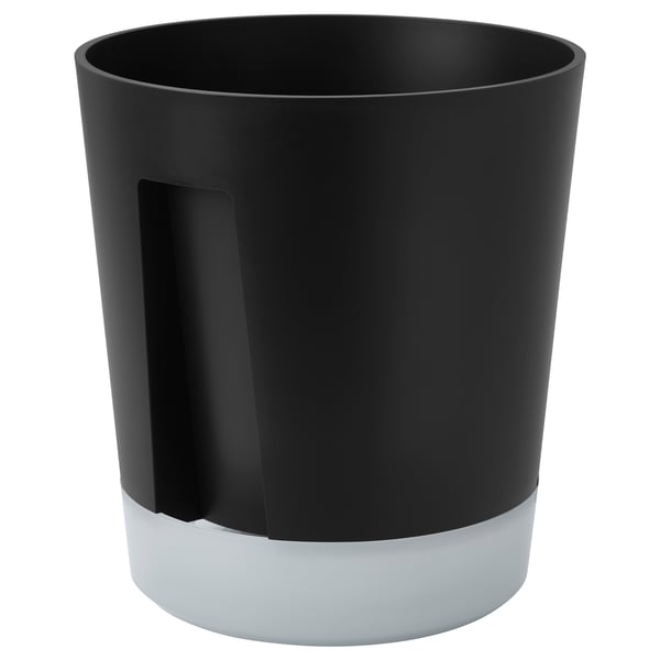 IKEA VÅRDTRÄD Self-watering plant pot indoor/outdoor transparent/anthracite 7 ½ "