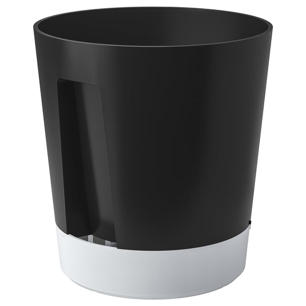 IKEA VÅRDTRÄD Self-watering plant pot with wheels indoor/outdoor/transparent anthracite 12 ½ "