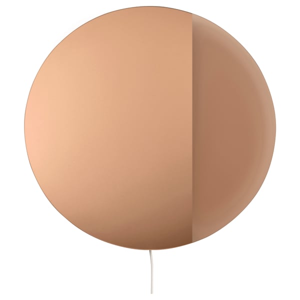 IKEA VARMBLIXT LED wall/mirror lamp dimmable/bronze color round