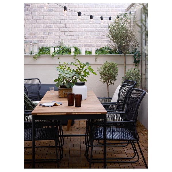 IKEA VÄSMAN Extendable Table Outdoor Light Brown Stained 53/74 3/4x28 7/8 "