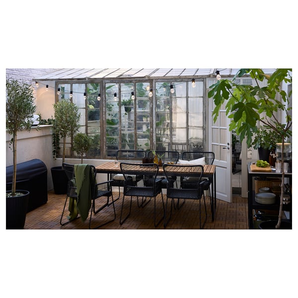 IKEA VÄSMAN Extendable Table Outdoor Light Brown Stained 53/74 3/4x28 7/8 "