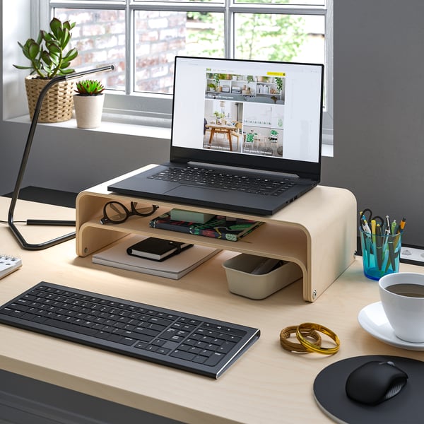 IKEA VATTENKAR Laptop/monitor Stand Birch 20 1/2x10 1/4 "