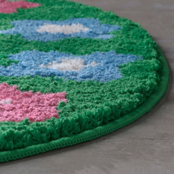 IKEA VATTENSKRUV Bath Mat Floral Pattern/multicolor 24x26 "