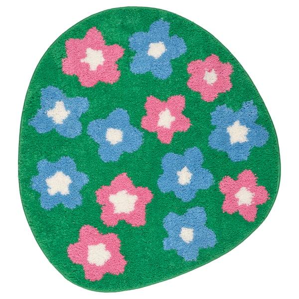 IKEA VATTENSKRUV Bath mat floral pattern/multicolor 24x26 "