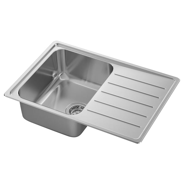 IKEA VATTUDALEN Single bowl top mount sink stainless steel 27 1/8x18 1/2 "