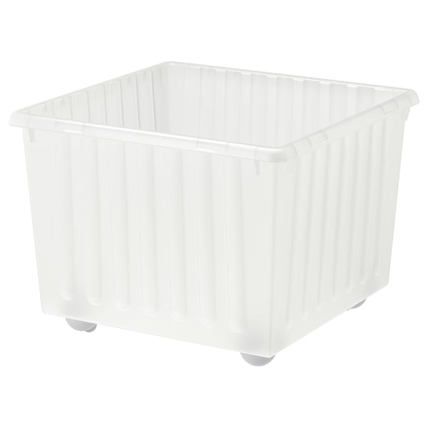 IKEA VESSLA Storage crate with casters white 15 ¼x15 ¼ "