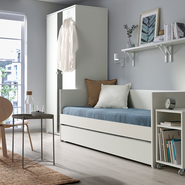 IKEA VIHALS Day-bed Frame With Trundle Bed White Twin