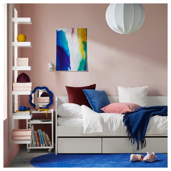 IKEA VIHALS Day-bed With Storage/1 Mattress White/Vannareid Firm Twin