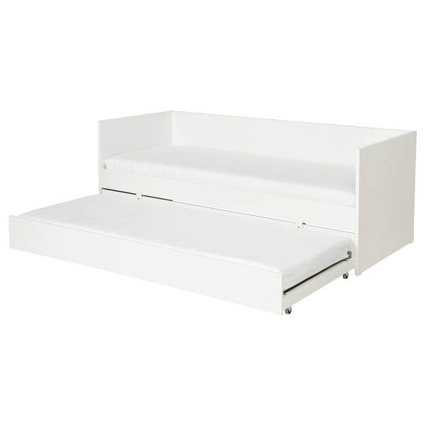IKEA VIHALS Day-bed with trundle bed/2 mattress white/Åsvang medium firm Twin