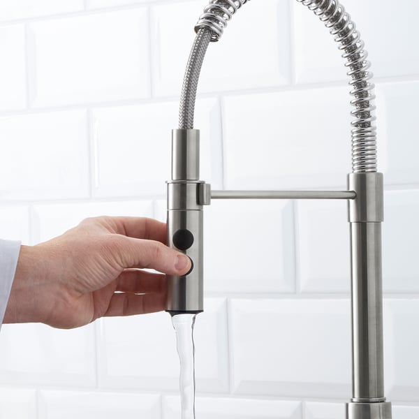 IKEA VIMMERN Kitchen Faucet With Handspray Stainless Steel Color