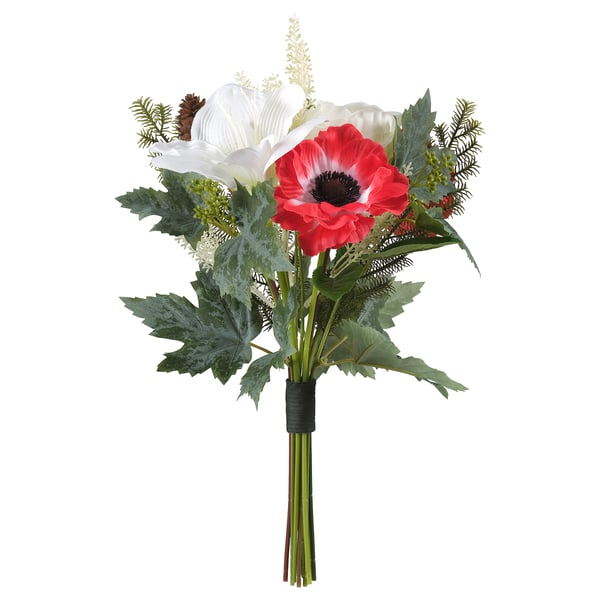 IKEA VINTERFINT Artificial bouquet indoor/outdoor red/white 15 "
