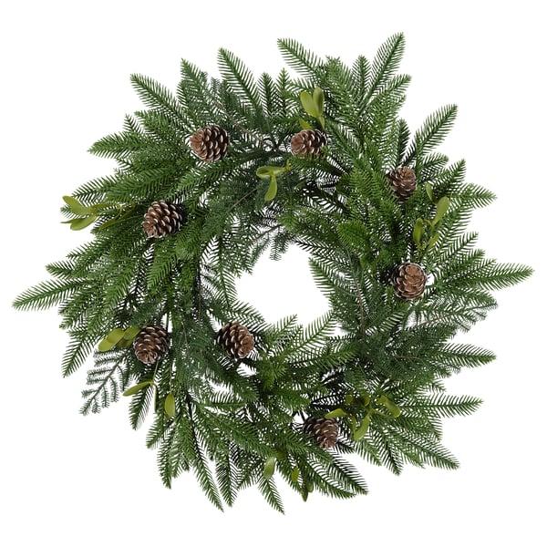 IKEA VINTERFINT Artificial wreath indoor/outdoor/pine cone green 23 ½ "