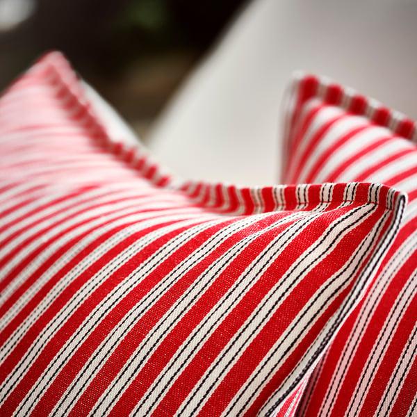 IKEA VINTERFINT Cushion Cover Stripe Red/white 20x20 "