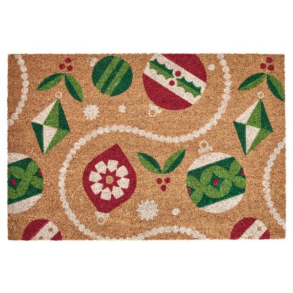 IKEA VINTERFINT Door mat Christmas ornament patterned coir/multicolor 2 ' 0 "x2 ' 11 "