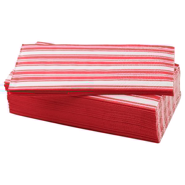 IKEA VINTERFINT Paper napkin stripe pattern red/white 15x15 "