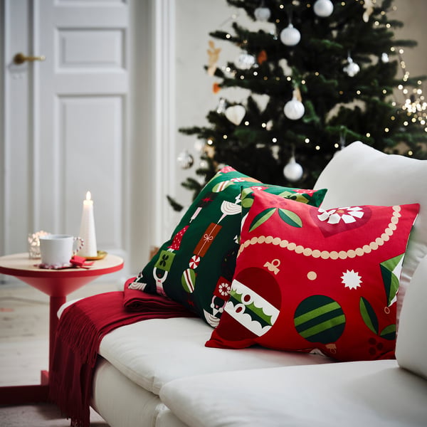IKEA VINTERFINT Pre-cut Fabric Christmas Ornament Patterned Red 59x118 "