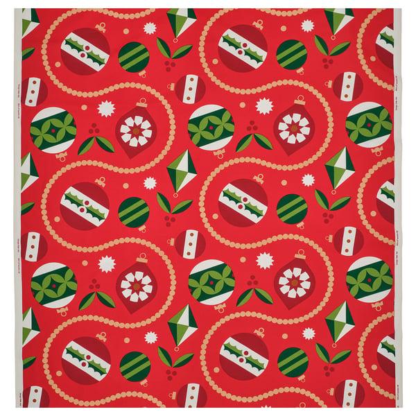 IKEA VINTERFINT Pre-cut fabric Christmas ornament patterned red 59x118 "