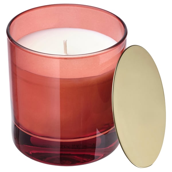 IKEA VINTERFINT Scented candle in glass with lid Orange and clove/red 40 hr