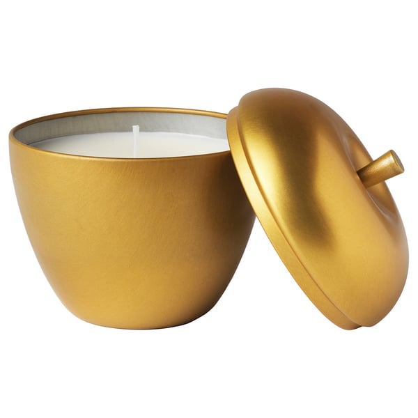 IKEA VINTERFINT Scented Candle In Metal Cup Apple-shaped/Apple And Cinnamon Gold 24 Hr