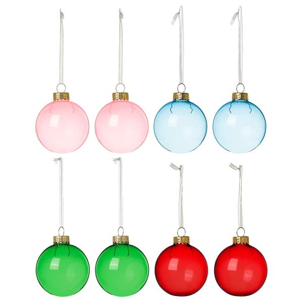 IKEA VINTERFINT Tree ornament bauble glass/mixed colors 2 ¼ "