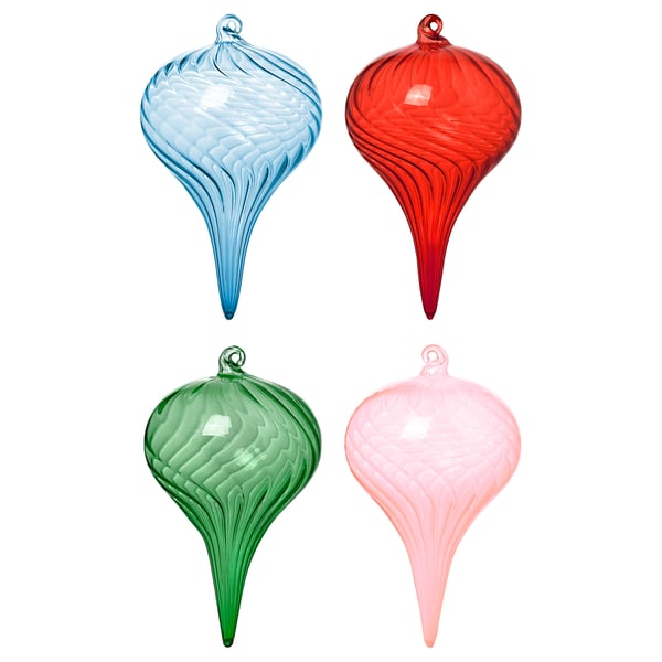 IKEA VINTERFINT Tree ornament bauble glass/mixed colors 2 ¼ "