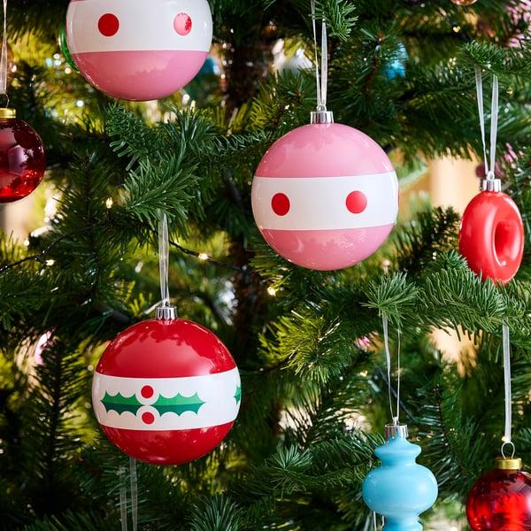 IKEA VINTERFINT Tree Ornament Bauble Mixed Patterns/mixed Colors 3 7/8 "