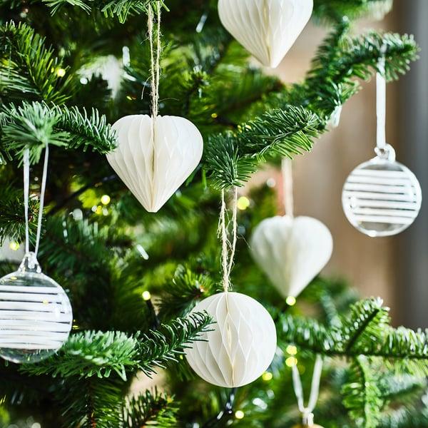 IKEA VINTERFINT Tree Ornament Set Of 6 Mixed Shapes White