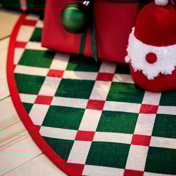 IKEA VINTERFINT Tree Skirt Check Pattern Multicolor 39 ¼ "