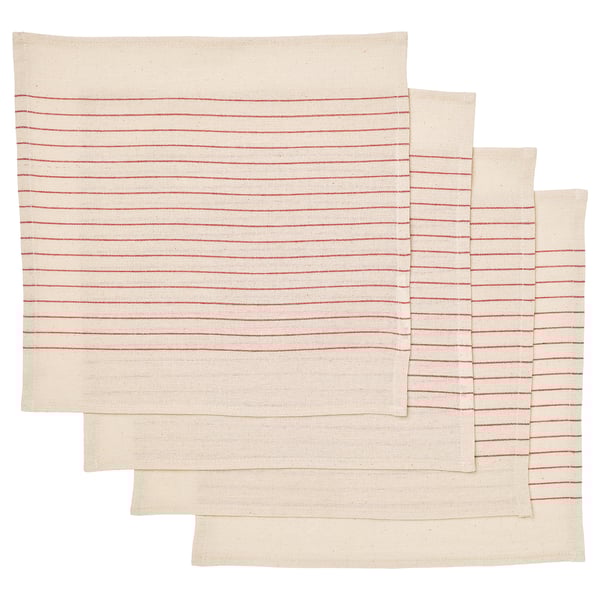 IKEA VIPPSTARR Napkin stripe pattern red/natural 12x12 "