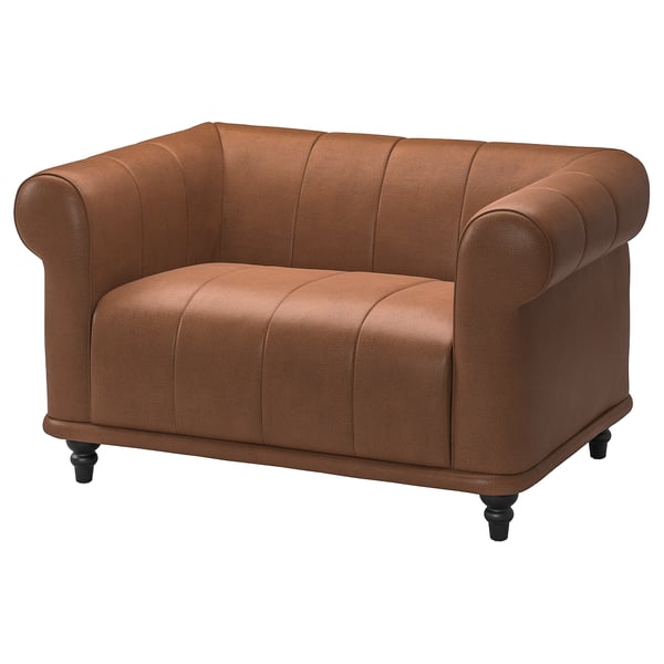 IKEA VISKAFORS 1.5-seat armchair Högalid brown/brown