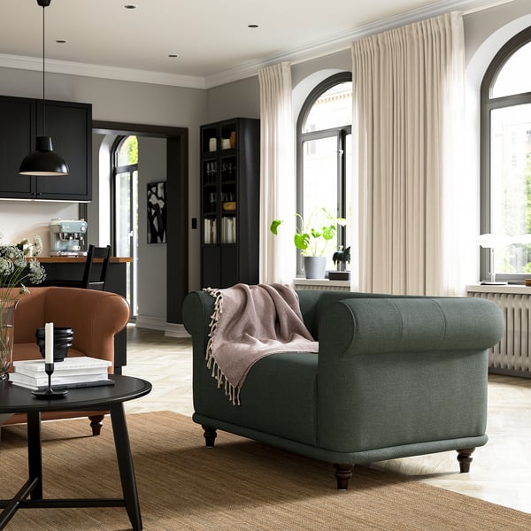 IKEA VISKAFORS 1.5-seat Armchair Lejde Gray/green/brown